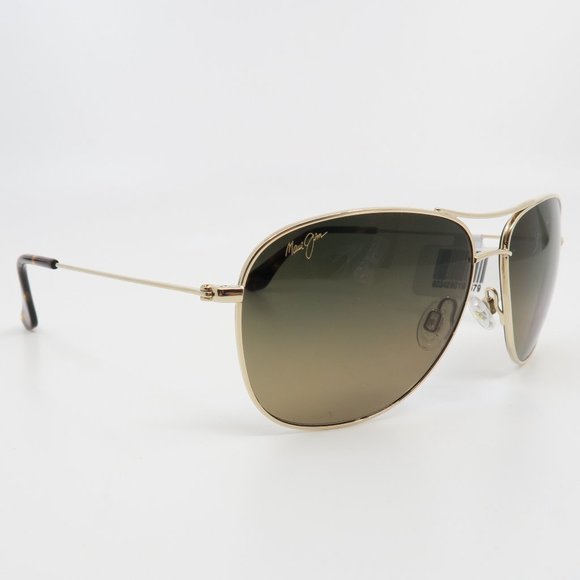 Maui Jim CLIFF HOUSE MJ 247-16 59 Gold/Bronze Polarized New Aviator Sunglasses - Picture 3 of 7